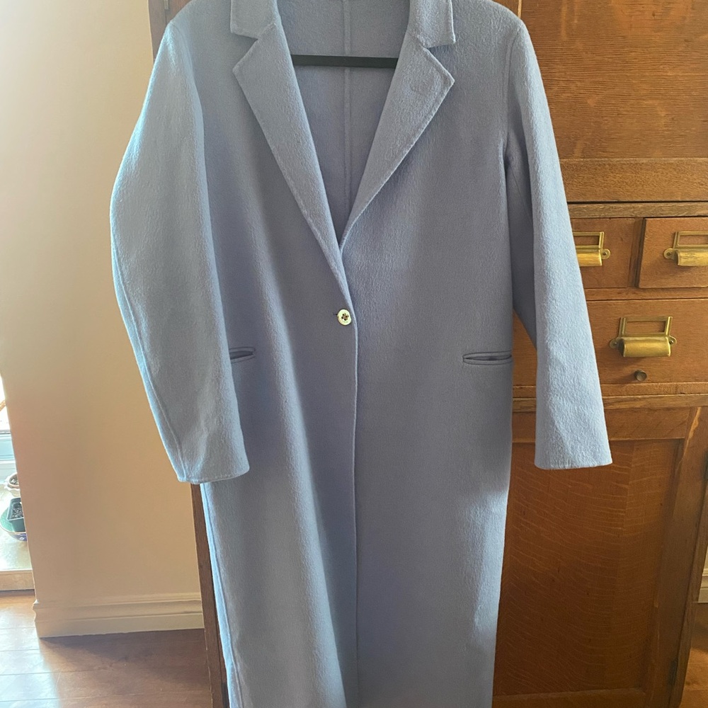 Sandro Women's Light Blue Wool Coat